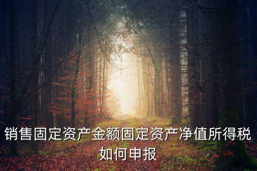 銷(xiāo)售固定資產(chǎn)金額固定資產(chǎn)凈值所得稅如何申報(bào)
