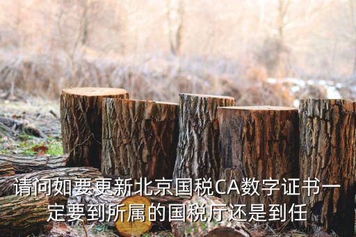 請問如要更新北京國稅CA數字證書一定要到所屬的國稅廳還是到任