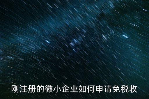 剛注冊的微小企業如何申請免稅收