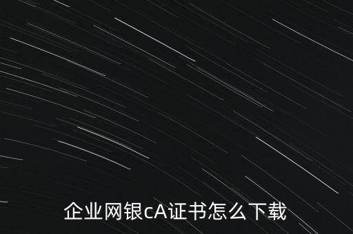 企業網銀cA證書怎么下載