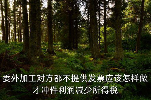 委外加工對方都不提供發票應該怎樣做才沖件利潤減少所得稅