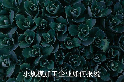 小規模加工企業如何報稅