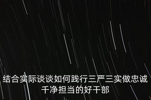 結合實際談談如何踐行三嚴三實做忠誠千凈擔當的好干部