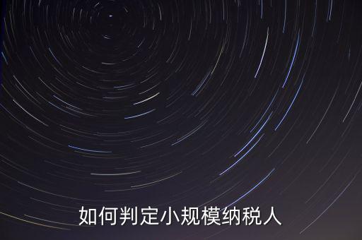 如何判定小規模納稅人