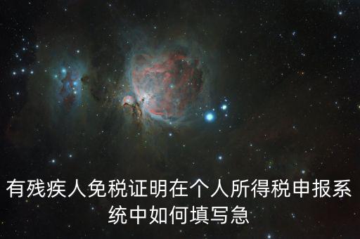 殘疾人個稅如何申報，有殘疾人免稅證明在個人所得稅申報系統中如何填寫急