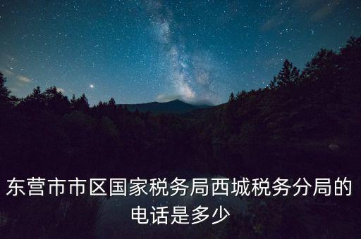 東營市市區國家稅務局西城稅務分局的電話是多少