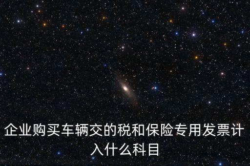 企業購買車輛交的稅和保險專用發票計入什么科目