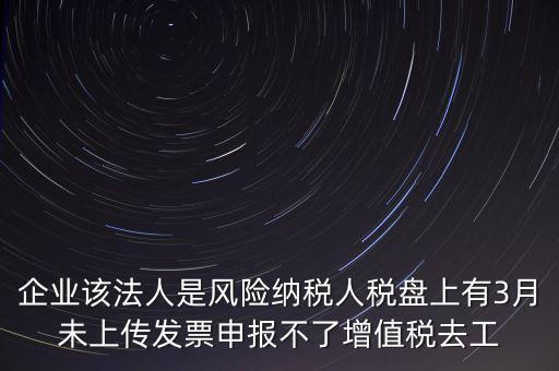 風險納稅人 如何報稅，企業該法人是風險納稅人稅盤上有3月未上傳發票申報不了增值稅去工