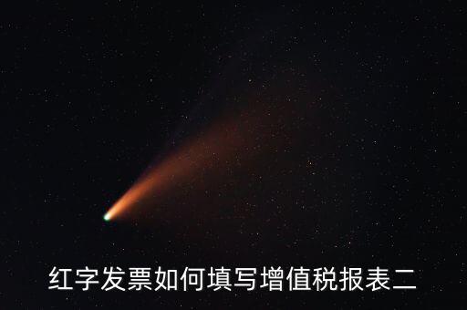 紅字發票如何填寫增值稅報表二