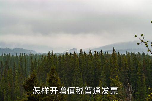 怎樣開增值稅普通發票