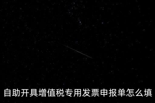 自助開具增值稅專用發票申報單怎么填