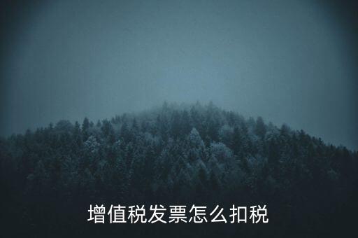 增值稅發票怎么扣稅