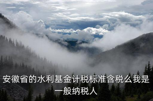 安徽省的水利基金如何報稅，安徽省的水利基金計稅標準含稅么我是一般納稅人