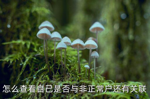 怎么查看自己是否與非正常戶還有關聯