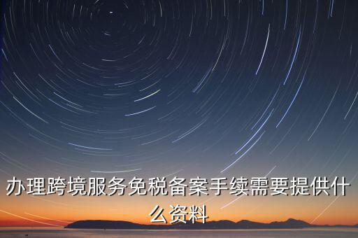 辦理跨境服務免稅備案手續需要提供什么資料