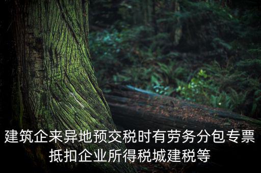 建筑企來異地預交稅時有勞務分包專票抵扣企業所得稅城建稅等