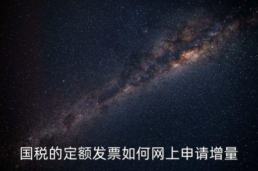 國稅的定額發票如何網上申請增量