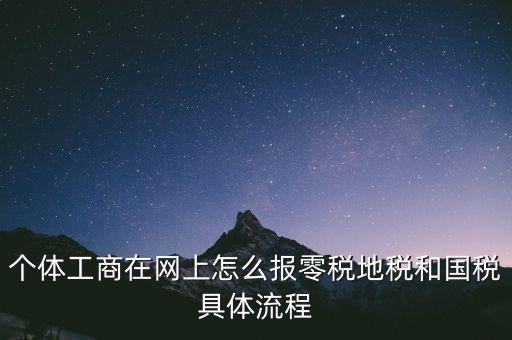 個體工商在網上怎么報零稅地稅和國稅具體流程