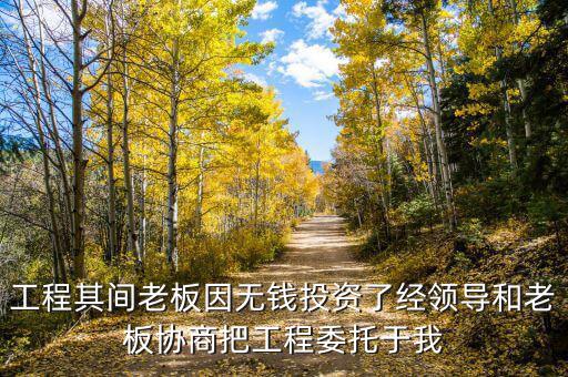 工程其間老板因無錢投資了經領導和老板協商把工程委托于我