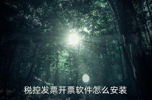 稅控發票開票軟件怎么安裝