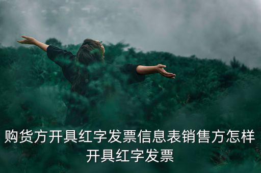 購貨方開具紅字發票信息表銷售方怎樣開具紅字發票