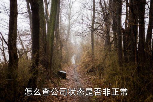 怎么查公司狀態是否非正常