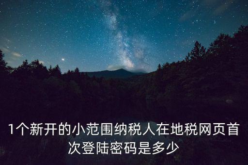 1個新開的小范圍納稅人在地稅網頁首次登陸密碼是多少