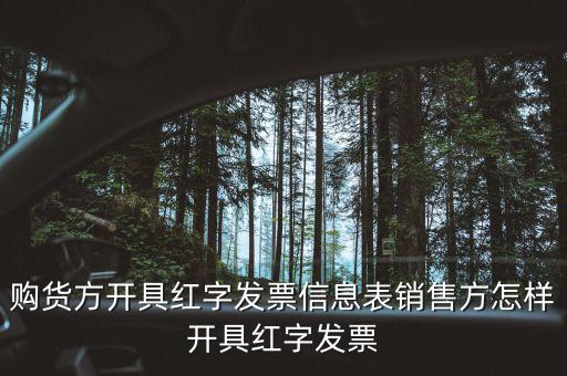 購買方如何開具紅字信息表，購買方增值稅專用發(fā)票填紅字信息表怎么操作
