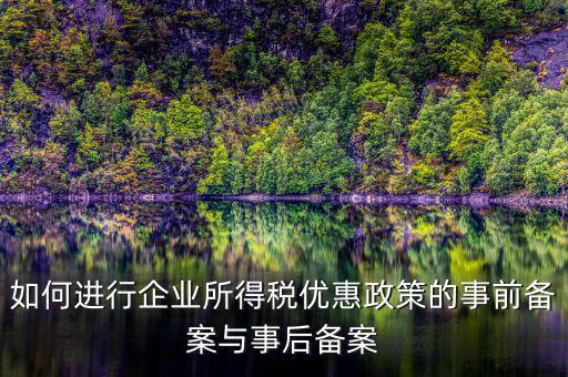 如何進行所得稅優惠備案，如何進行企業所得稅優惠政策的事前備案與事后備案