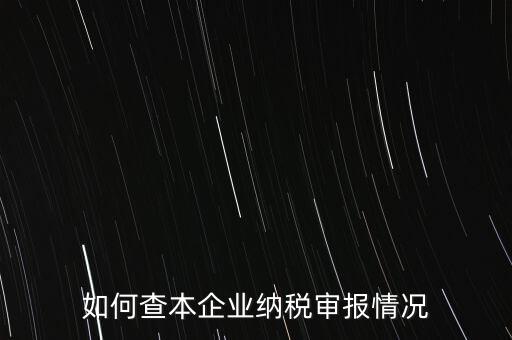 如何查本企業納稅審報情況