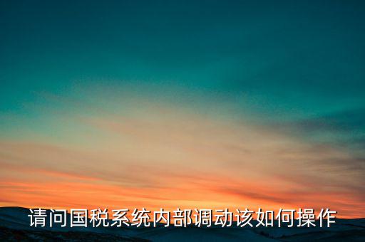 如何才能調出國稅系統，請問國稅系統內部調動該如何操作