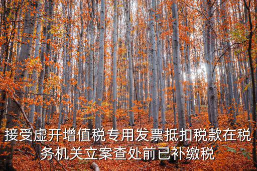 接受虛開增值稅專用發票抵扣稅款在稅務機關立案查處前已補繳稅