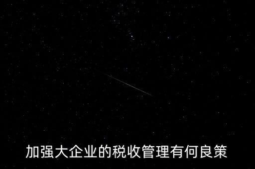 加強大企業的稅收管理有何良策