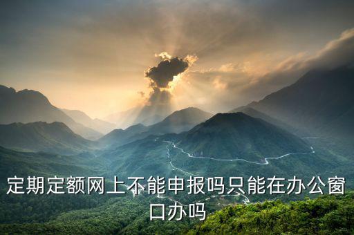 定期定額網上不能申報嗎只能在辦公窗口辦嗎
