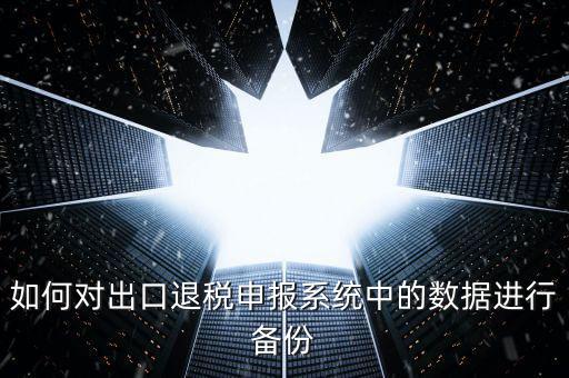 如何對出口退稅申報系統中的數據進行備份