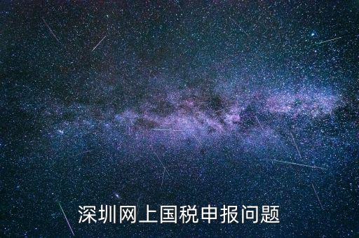 深圳網(wǎng)上國(guó)稅申報(bào)問題