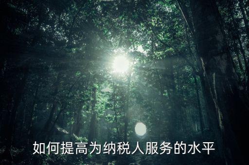國稅如何進一步提高放管服水平，如何提升稅務管理的現代化水平