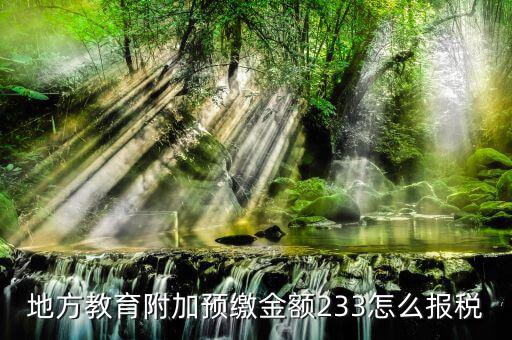 預繳增值稅如何申報附加稅，地方教育附加預繳金額233怎么報稅