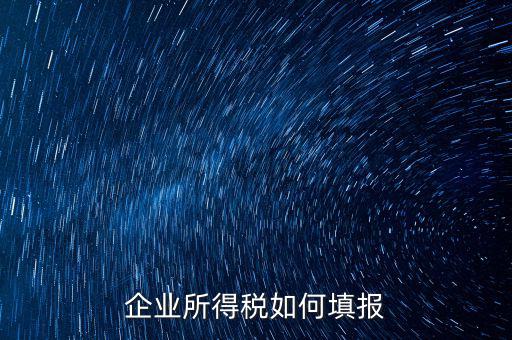 企業所得稅如何填報，企業所得稅申報表怎么填