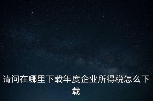 請問在哪里下載年度企業所得稅怎么下載