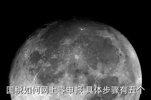 國稅如何網上零申報 具體步驟有五個