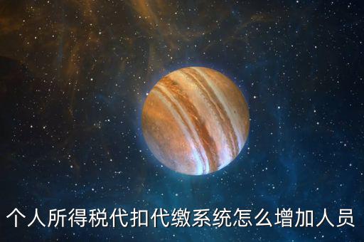 個人所得稅代扣代繳系統怎么增加人員