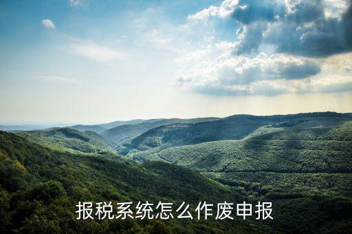報稅系統怎么作廢申報