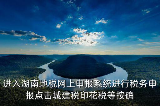 進入湖南地稅網上申報系統進行稅務申報點擊城建稅印花稅等按確