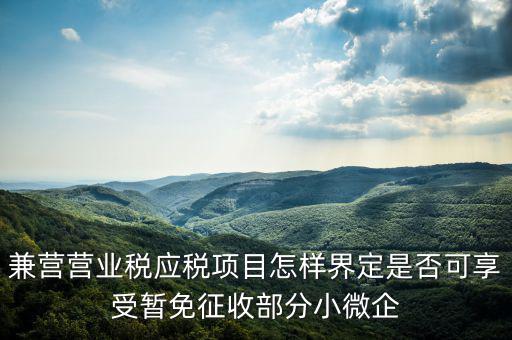 兼營營業稅應稅項目怎樣界定是否可享受暫免征收部分小微企