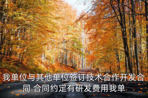 我單位與其他單位簽訂技術合作開發(fā)合同 合同約定有研發(fā)費用我單