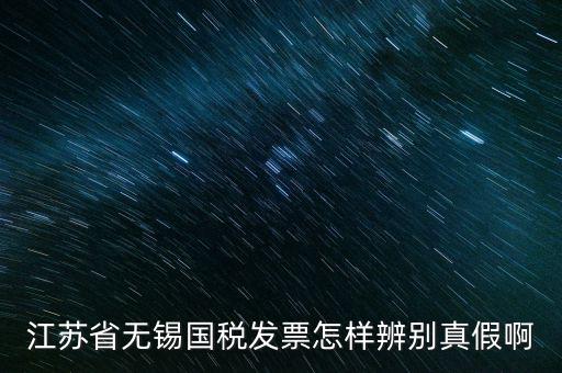江蘇省無錫國稅發票怎樣辨別真假啊