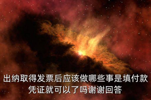 出納取得發票后應該做哪些事是填付款憑證就可以了嗎謝謝回答