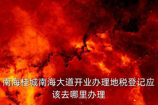 南海桂城南海大道開業辦理地稅登記應該去哪里辦理