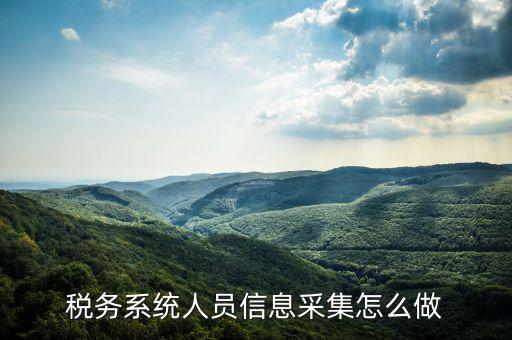 稅務系統人員信息采集怎么做